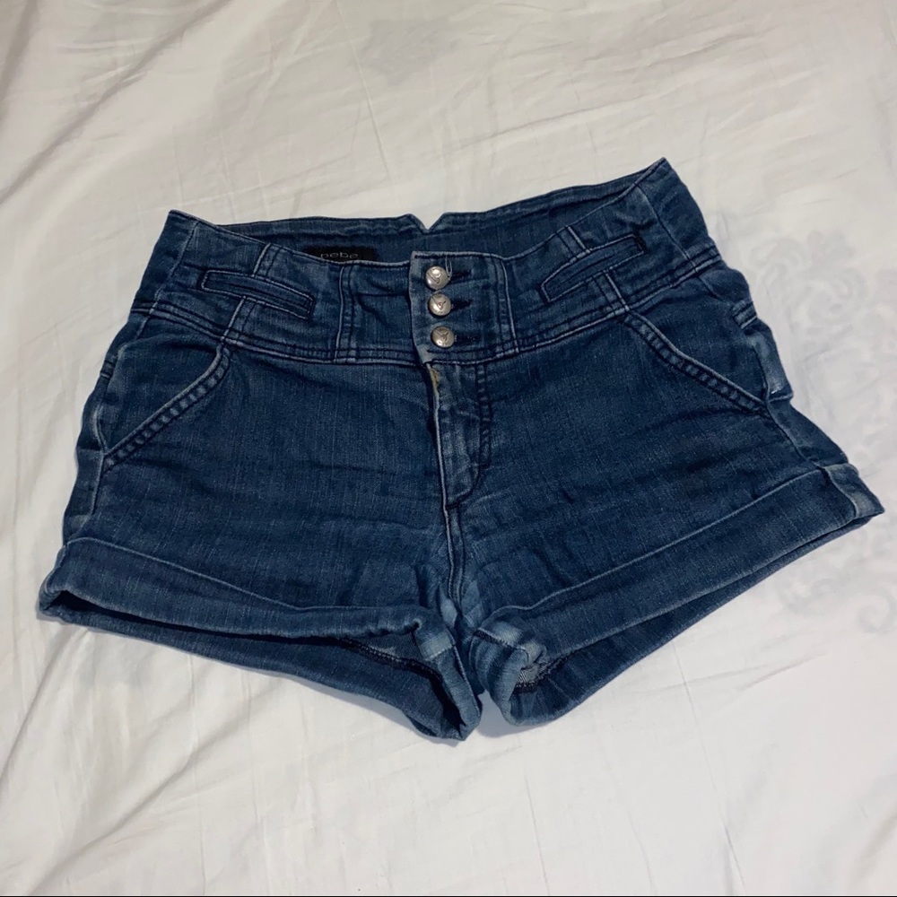 Denim high waisted shorts